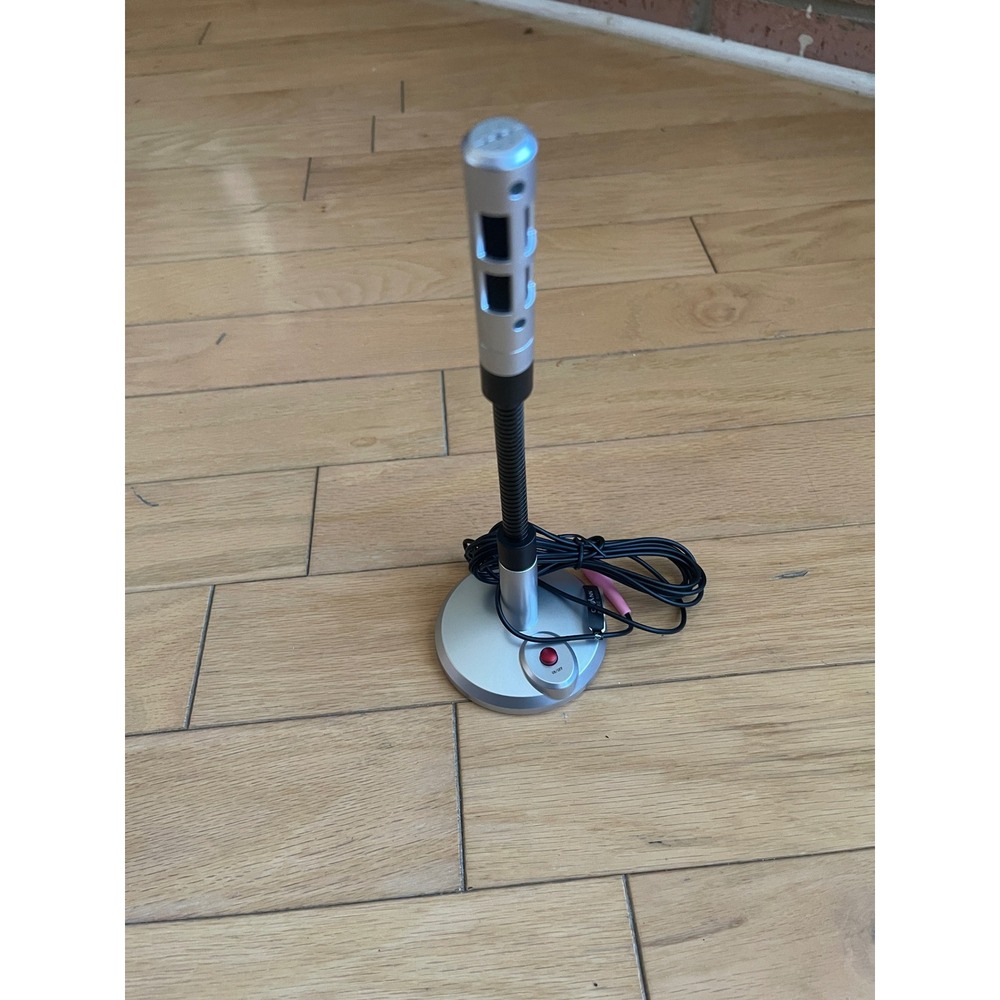 Ovann OV-M369 Desktop PC Condenser Microphone 3.5mm Flexible Gooseneck Silver‎